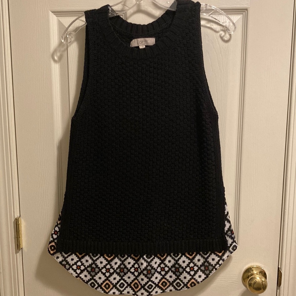 LOFT Women’s Black Knit Tank Top Sweater (size M)